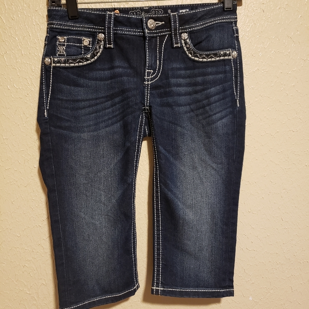 Miss Me Capris Size 12 Juniors‎ Dark Wash